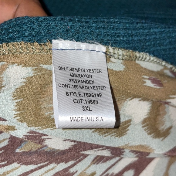 Green/Brown Ikat Kimono - Sizes 3X - Picture 8 of 11